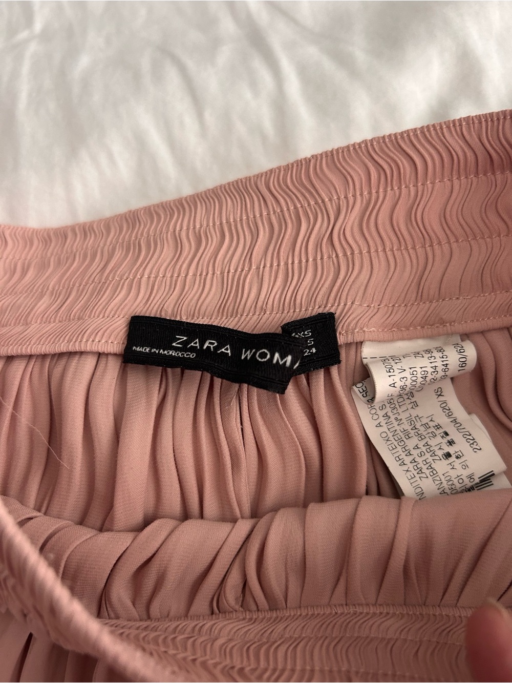 Zara Pink Pleated Track Joggers